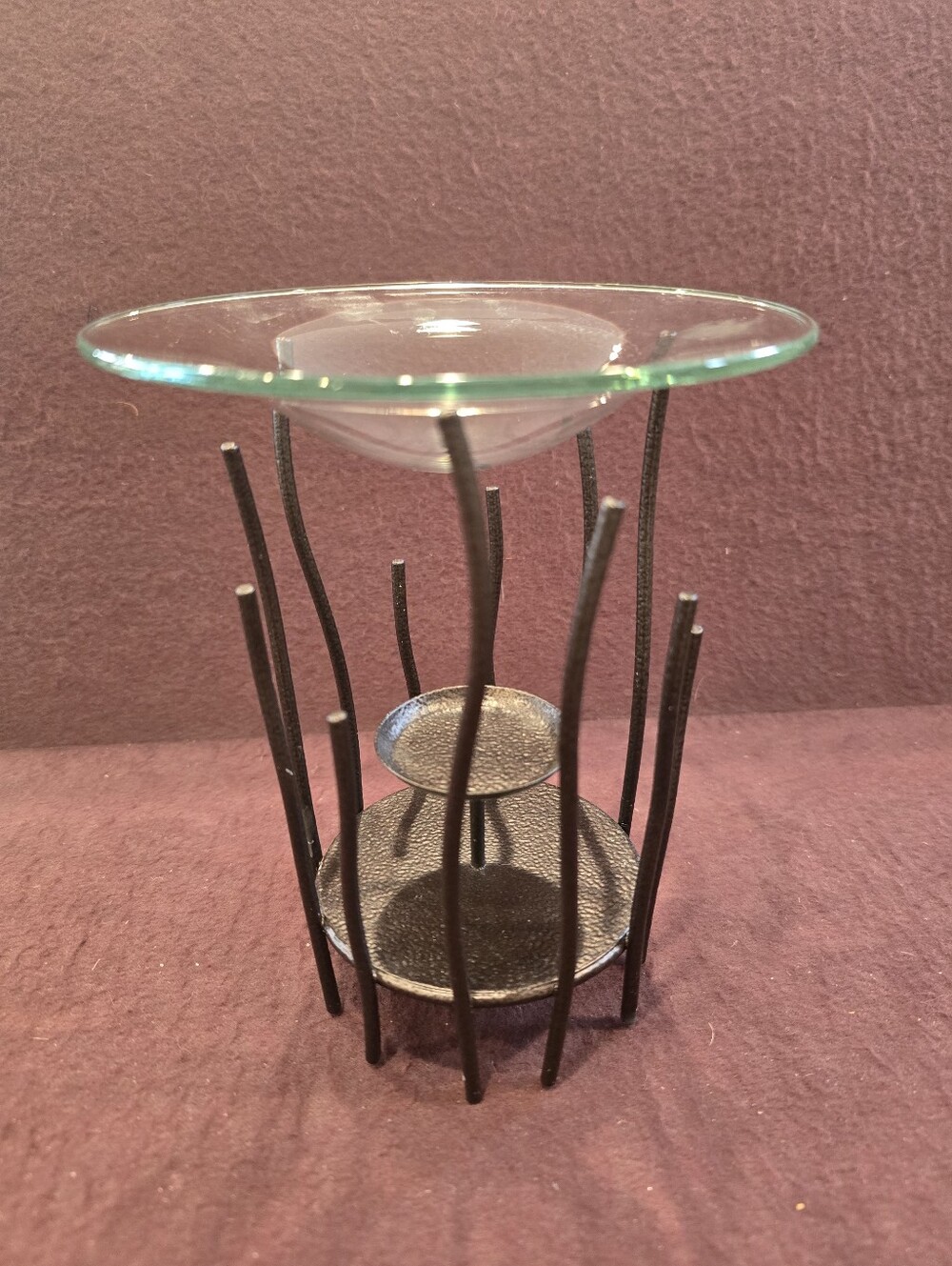 PartyLite Sabor Isleno Aroma Melts Warmer  Wax/Candle  Metal & Glass P95077